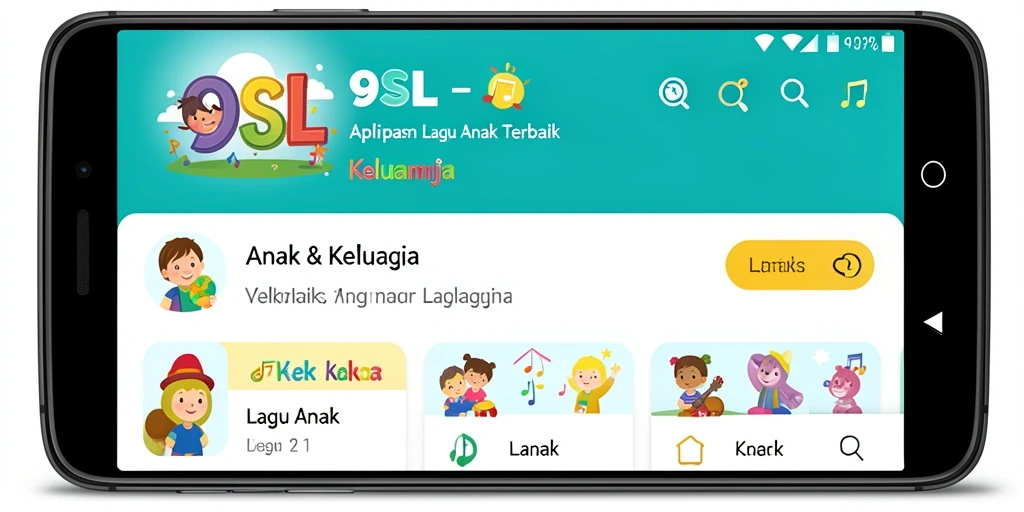 Tampilan antarmuka aplikasi 9SL yang ramah anak.