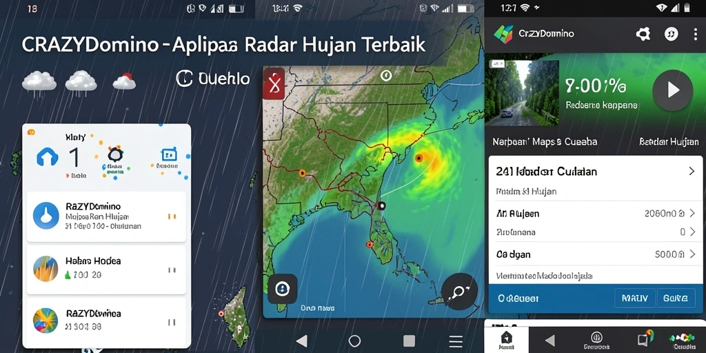 Tampilan antarmuka utama CRAZYDOMINO dengan fitur Radar Hujan.