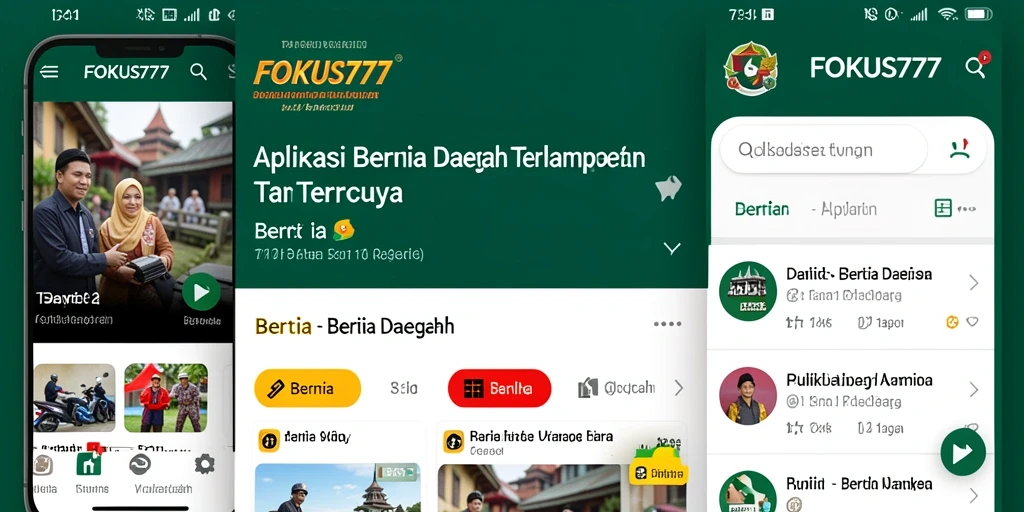Antarmuka FOKUS777 menampilkan berita daerah yang informatif dan menarik.