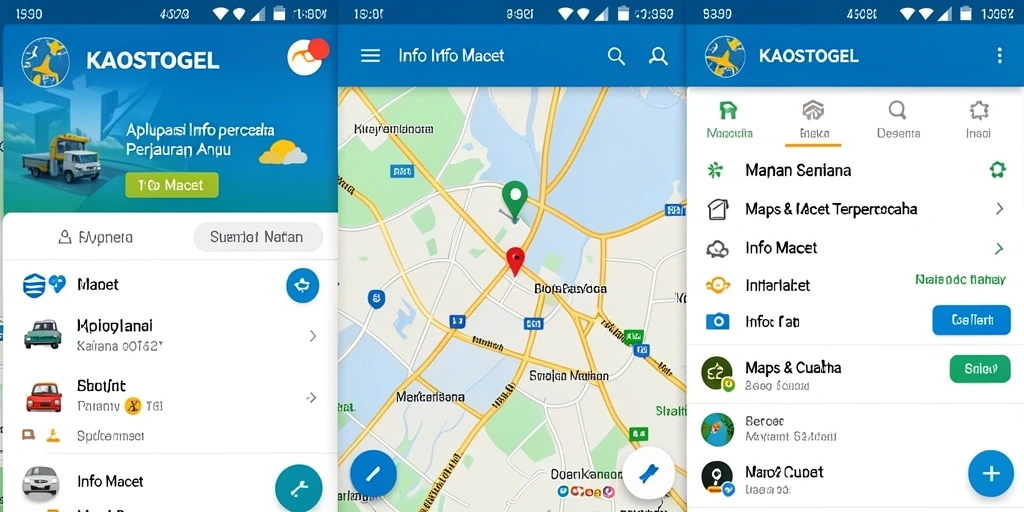 Antarmuka pengguna aplikasi KAOSTOGEL menunjukkan kondisi lalu lintas secara real-time.