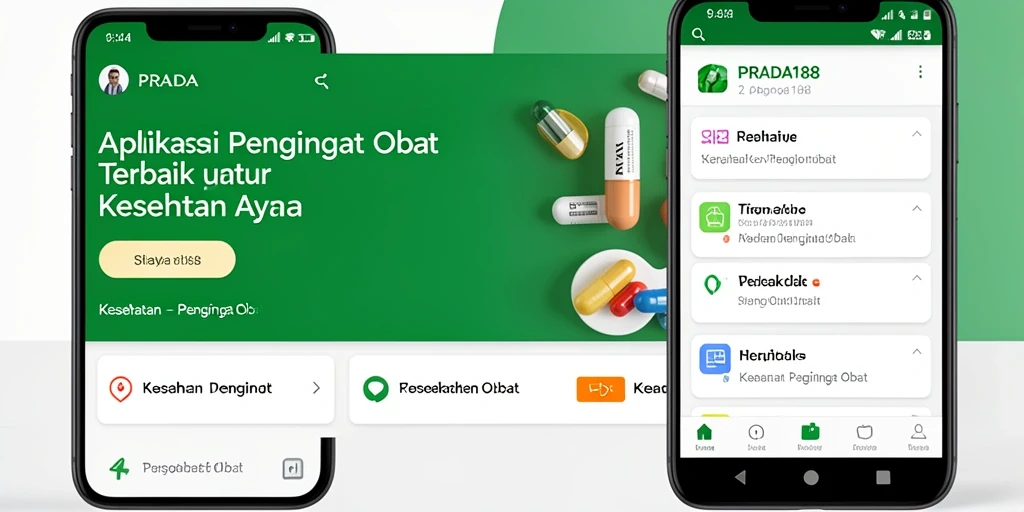 Tampilan antarmuka PRADA188 dengan fitur pengingat obat yang jelas.